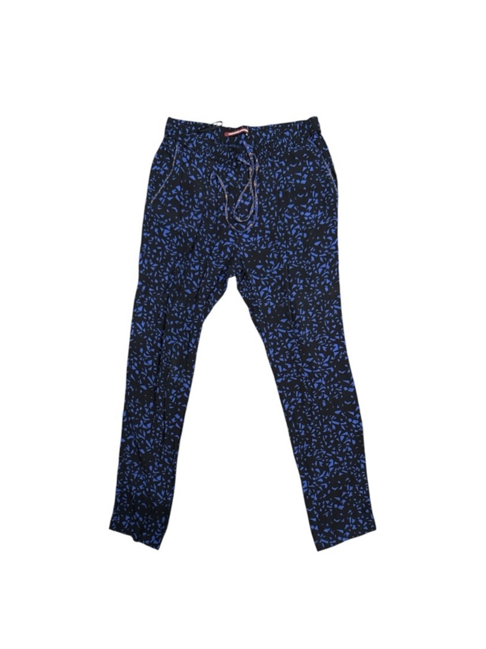 Comptoir Des Cotonniers Black Pants with Blue Print